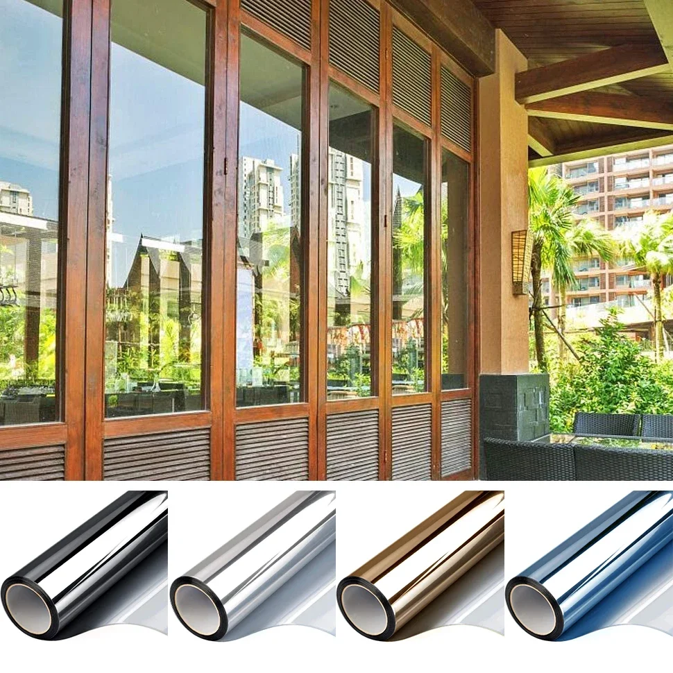 Mirror Window Privacy Film Adhesive Film Vinyl for Glass Windows Stained Glass Window Anti Look Insulation Window Tint Film