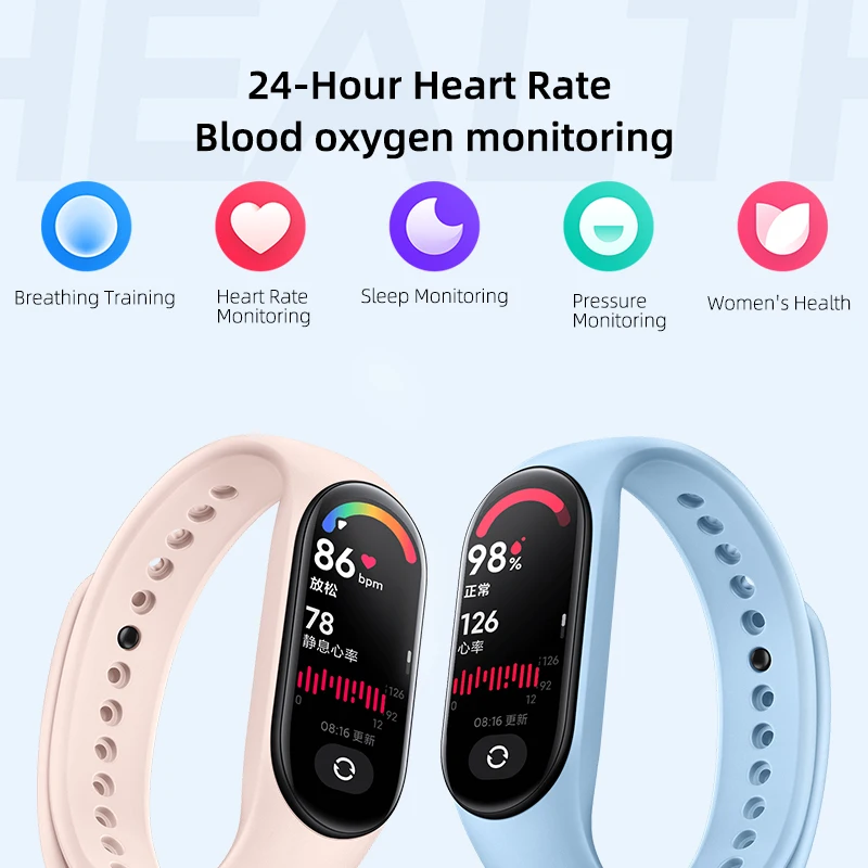 Xiaomi-pulsera inteligente Band 7 Original, accesorio deportivo resistente  al agua hasta 5atm, con Bluetooth y Pantalla AMOLED de 1,62 pulgadas, para