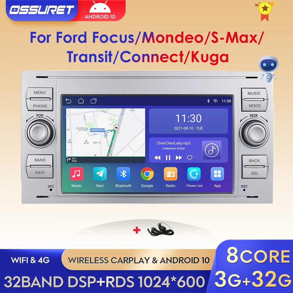 7" Auto radio GPS Sat Nav BT Radio Pour Ford Transit Fiesta Focus Galaxy Fusion 