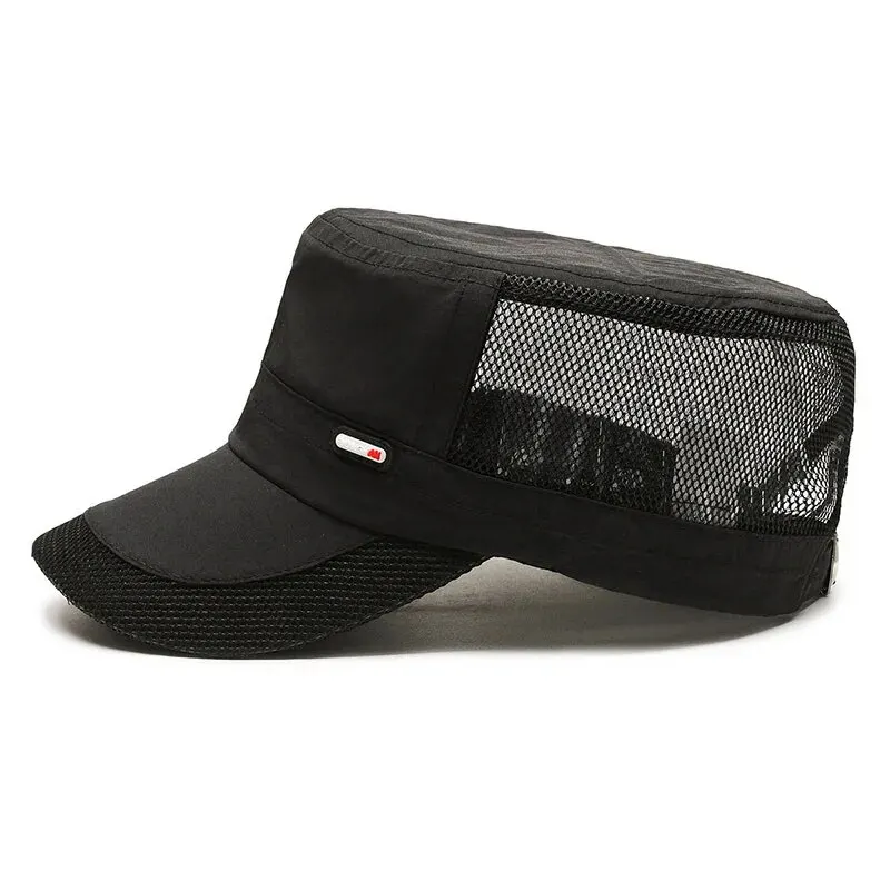 Baseball Cap Summer Mesh Quick Dry Flat Cap Men's Outdoor Sports Baseball Cap Sun Fishing Visor Women's Thin Breathable