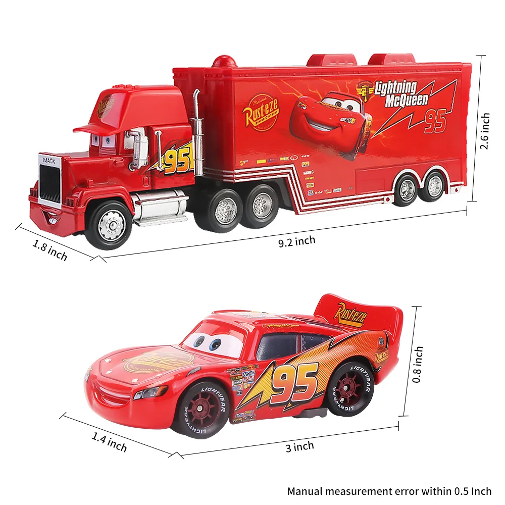 Universal - Disney Pixar Car 23 Jouet Lightning McQueen Jackson Storm Mac Camion  1: 55 Remorque moulée sous pression Modèle Jouet Bébé Enfant Puzzle  Cadeau(Rouge) - Voitures - Rue du Commerce