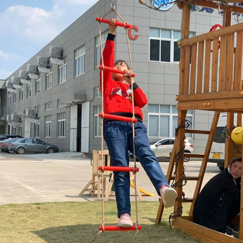 Kids Rope Ladder, Outdoor Plastic Rungs PE Rope Ladder For Boys Kids, Climbing Ladder Toy Exercise Equipment 2