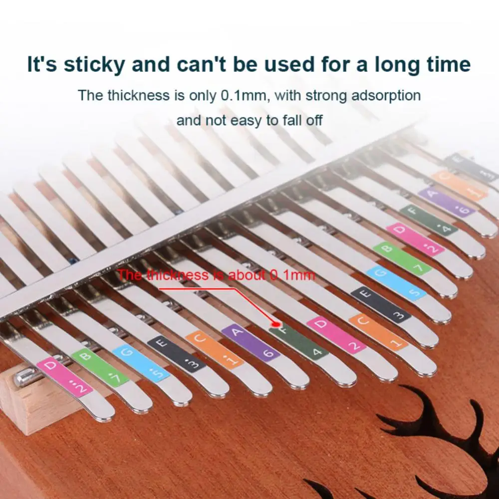 Kalimba Scale Sticker Musical Five Finger Harp Sticker Thumb Arpa Phonetic Label Kalimba Learing Instruments 17 Tone 21 Tone