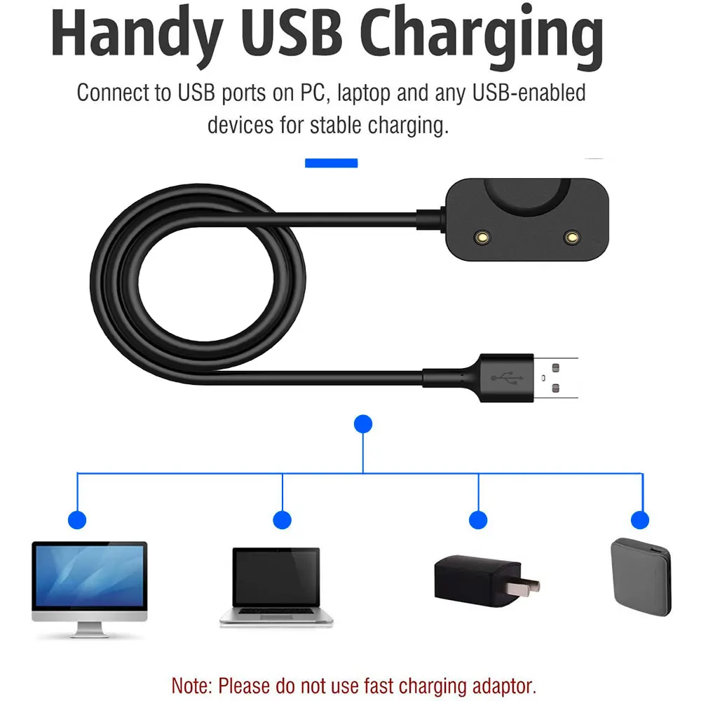 삼성 갤럭시 핏 3 R390용 USB 타입-C 충전 도크 충전기 어댑터 케이블 전원 충전 와이어 갤럭시 핏3 액세서리