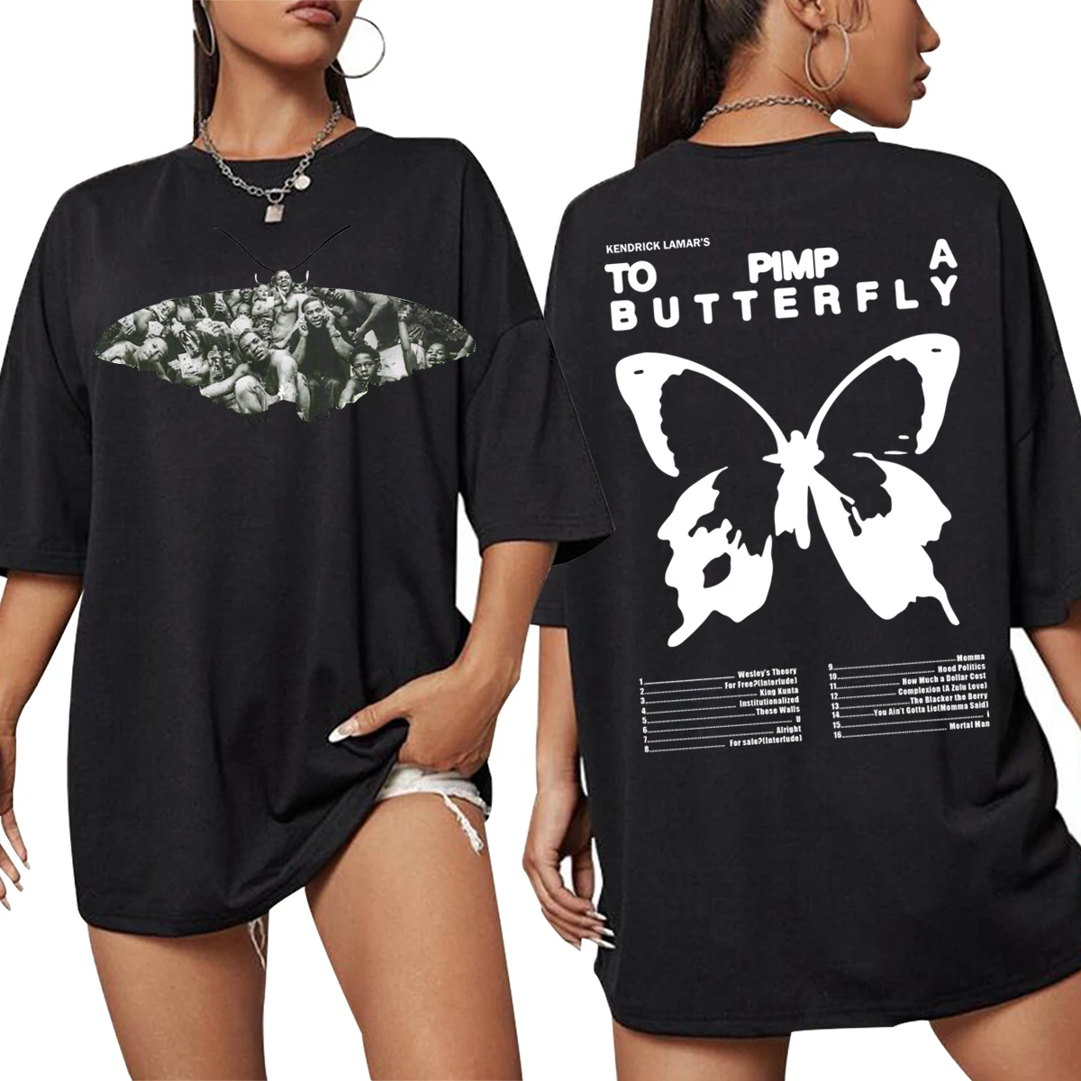 

Футболка Rapper Kendrick Lamar To Pimp A Butterfly, одежда в стиле хип-хоп, футболка унисекс, летняя мужская футболка большого размера (американский размер)