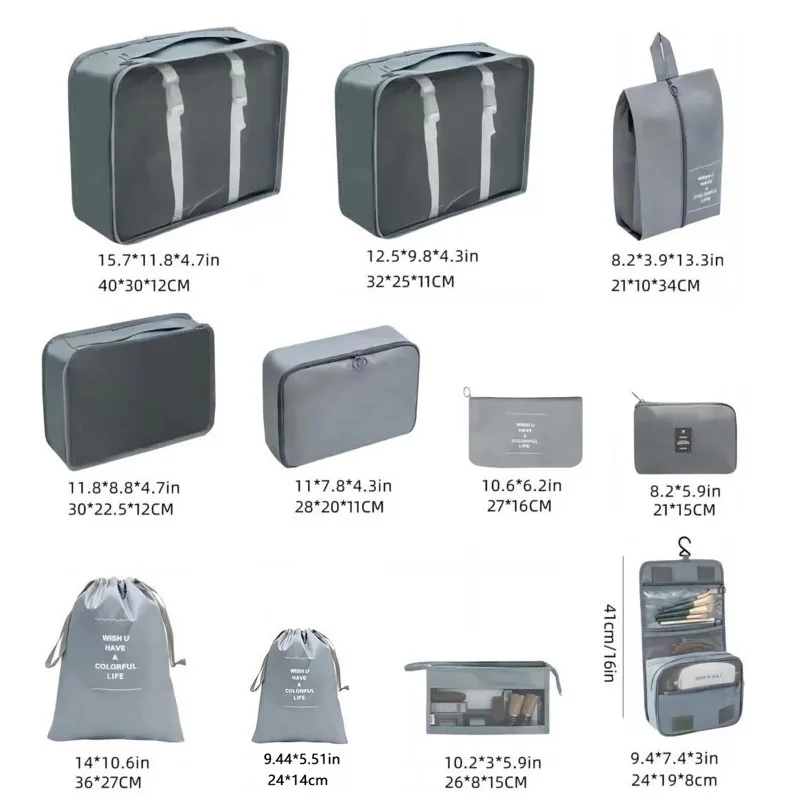 8Pcs/Set Travel Organizer Storage Bags Suitcase Packing Cubes Cases Travel accessories Wardrobe Luggage Clothes Shoe Pouch - Image 2