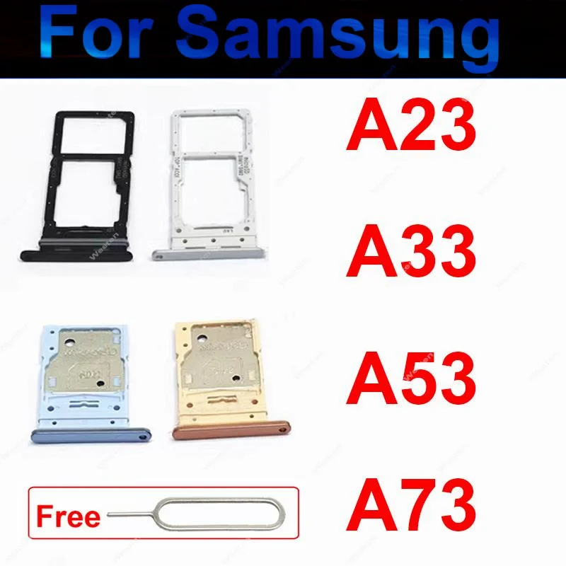 

SIM Card Tray Holder For Samsung A23 A235F 4G/ A33 A336E/ A53 A536B/ A73 A736B 5G Sim SD Card Reader Holder Adapter Repair Parts