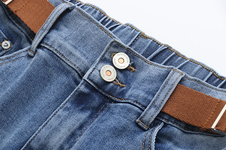 Women's Clothing Jeans 2022 Spring Fashion High Waist Stretch Denim Harem Pants Casual Brief Belt Bottoms D6-8071 brown jeans