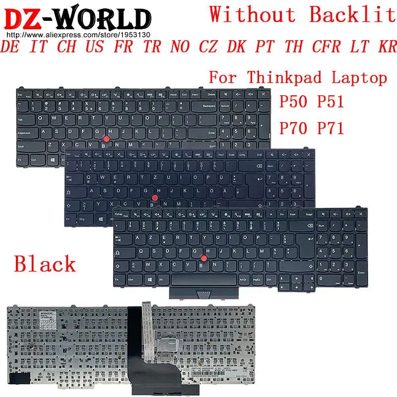 Teclado para Lenovo Thinkpad Acessórios do Portátil P50 P70 P51 P71 de gr Ele ch Sws Nós tr Não cz dk pt cr lt kr Qwertz