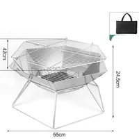 Portable Wood Stove Brazier Camping Fire Wood Heater Folding Hike Barbecue BBQ Grill Stand Outdoor Camping 6