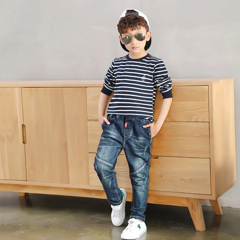 IENENS Jeans For Boys Clothes Kids Cowboy Sports Pants Children