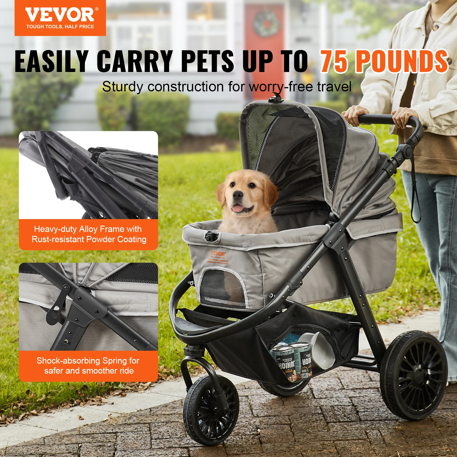 Foldable Pet Stroller Carrier: Cozy Cruise for Your Crew