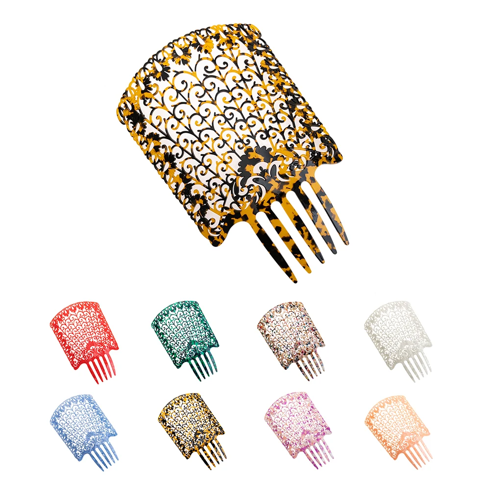 Colorful Vintage Acetate Hair Combs - Tortoiseshell Flamenco Hair Accessories