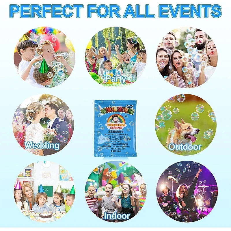 20PCS Water Soap Bubble Liquid Bubble Refills Toys Bubbles Water Concentrate Soap Materials 10ml For Bubbling Gun Refills Toy 5
