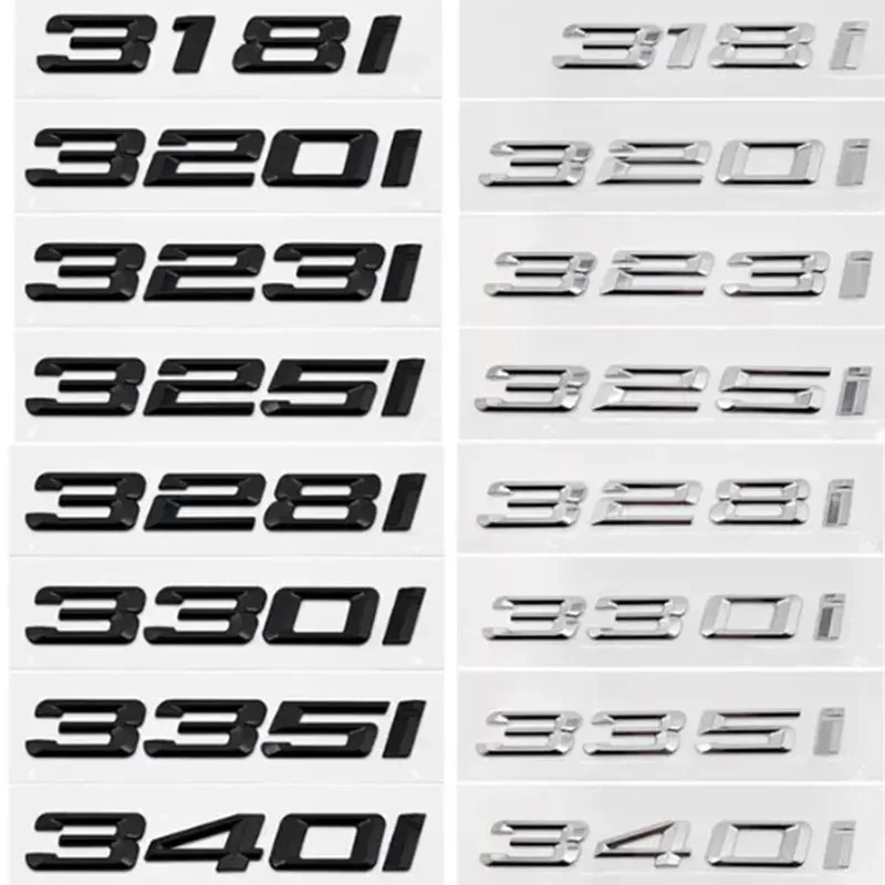 Premium Trunk Boot Emblem Letter Badges - Chrome Silver Black