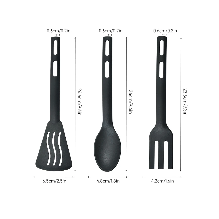 3PCS Nylon kitchenware Spatula spoon Surface fork Nylon kitchenware set for kids portable kitchen tools for picnic camping Kitchen