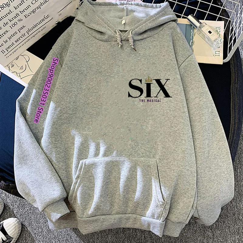 Six The Musical Letter Print Sweatshirts 2023 Woman Round Neck Long Sleeve Fashion Pullover Tops Vintage Casual Lady Sweatshirt 6