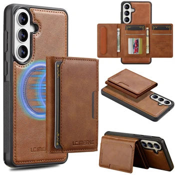 Detachable Magnetic Cards Solt Wallet Wireless Charging Case For Samsung S26 Ultra S25 Plus S24 S23 A57 A37 A36 A56 A17 Cover 1
