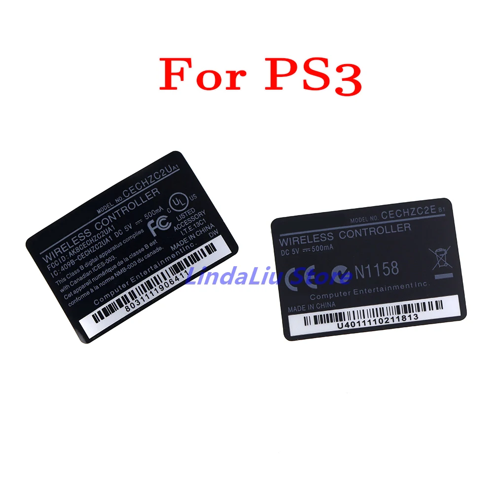60Pcs Wireless Controller Housing Shell Slim Black Back Repair Sticker Label Seals Per Playstation Ps3 A B Version