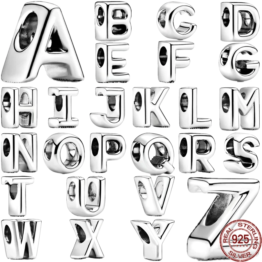 

Sell well 925 Sterling Silver Alphabet Series Charm Beads Fit Original Pandora Bracelet Jewelry Fashion Gift