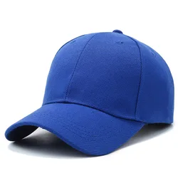 Unisex Adjustable Snapback Baseball Hat - Casual Plain Street Style (Blue)