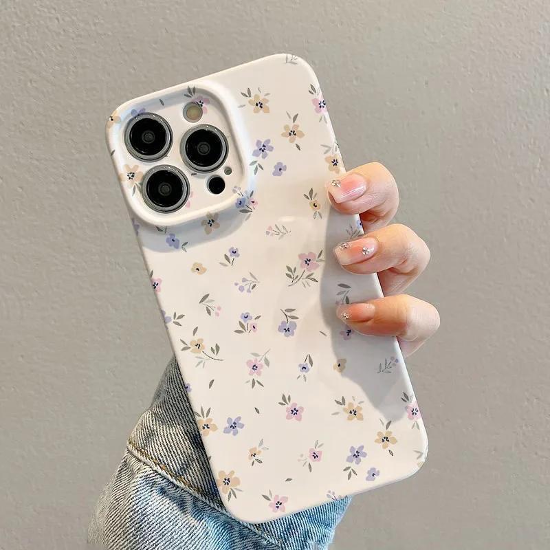 Stylish Floral Design Shockproof Phone Case - Hard Plastic Protective Cover
