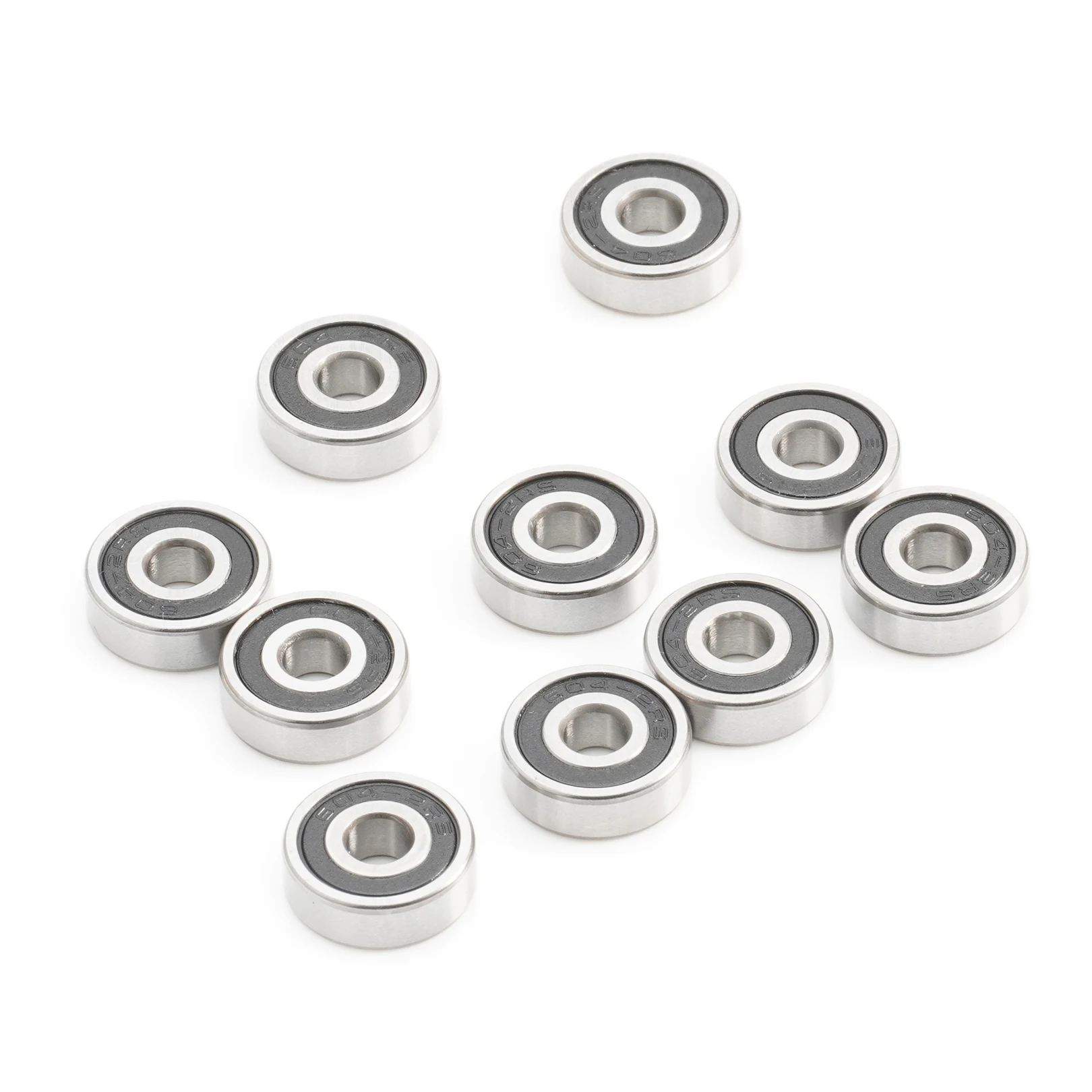 10PC 604RS Bearing ABEC-1 10PCS 4x12x4 mm Miniature 604 2RS Steel Roller Skate Scooter Parts Miniature Deep Groove Ball Bearing