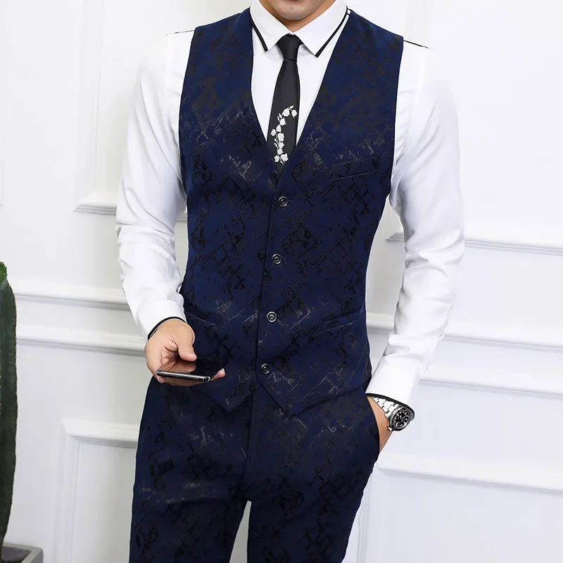 

2024-Boutique 6XL Vest Men's British Style Elegant Fashion Simple Business Casual Party Bar Bartender Gentleman Slim Formal Vest