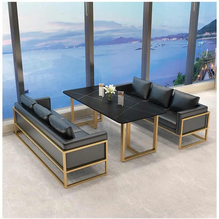 Factory Restaurant And Cafe Furniture Modern Stylish Black Leather Booth Seating Sofas And Table Sets