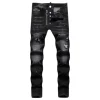 Men's Ripped Jeans Luxury Brand Light Blue Holes Long Trousers Quality Male Fashion Stretch Slim Pants Men Skinny Jeans 44-58 3