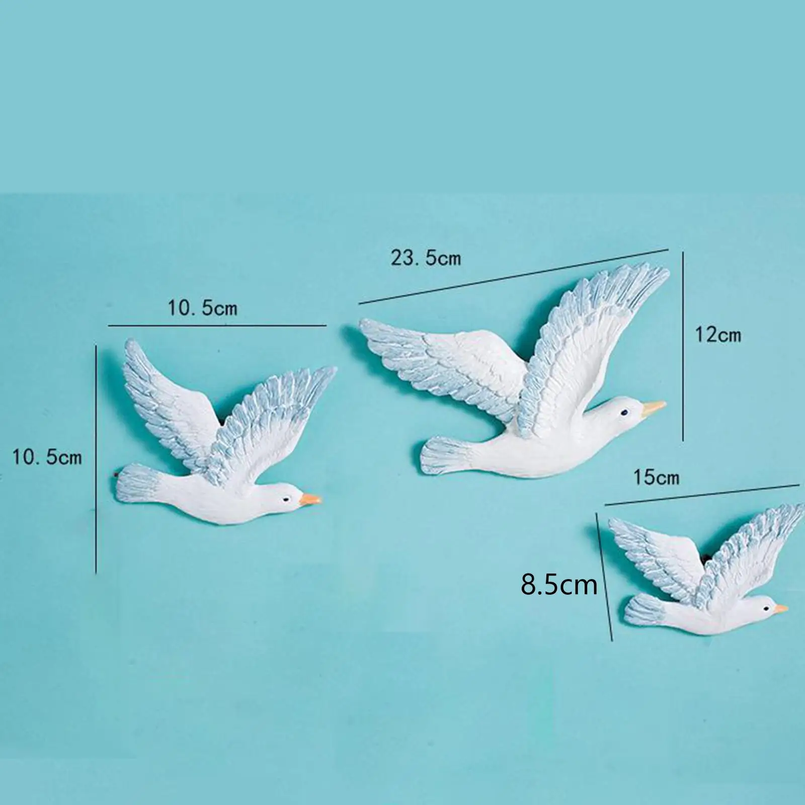 갈매기 벽 장식, 플라잉 버드 조각, 송진 벽 아트, 3x