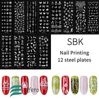 Nail Art Templates Stamping Plate Design Flower Butterfly Nail Stamp Templates Leaf Floral Printing Stencil Plates Image manicur 1