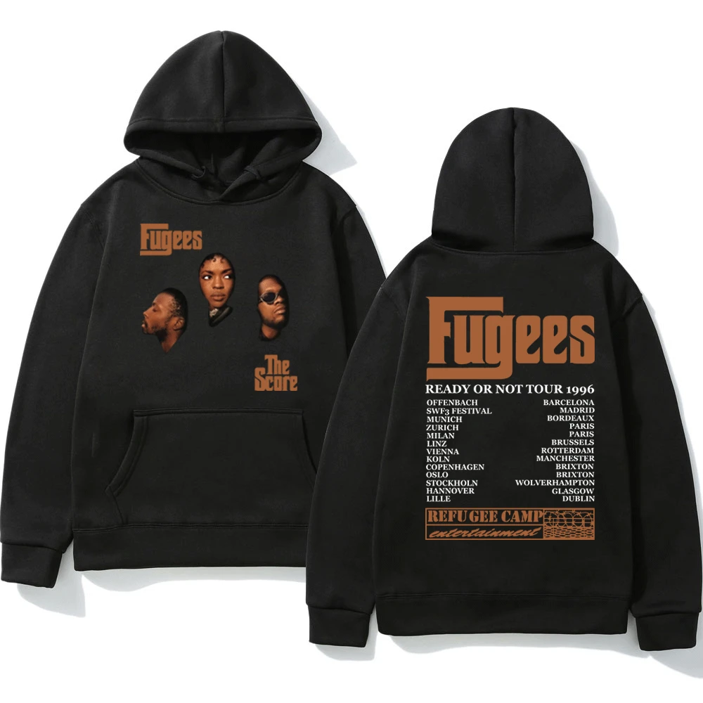 

Hip Hop Band The Fugees Score Ready or Not Concert Tour 1996 Oversize Hoodie Fashion Hooded Sweatshirt Men Women Spring Pullover