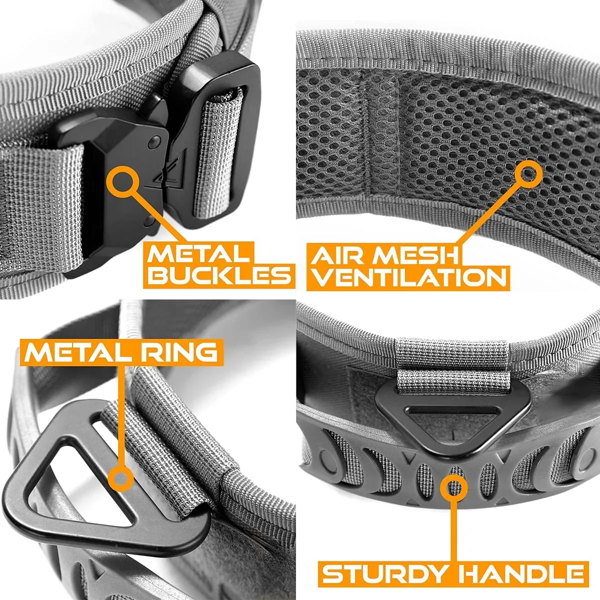 Dog Collar Pet Collar Classic Adjustable Dog Collar Reflective Training Military Dog Collar Nylon Heavy Duty Tactical German Shepherd