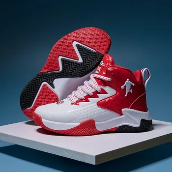Scarpe da basket per bambini, ragazzi, ragazze, adolescenti, traspiranti, antiscivolo, con lacci, per allenamento indoor e outdoor, scarpe da tennis