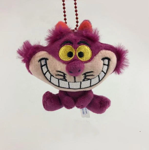 NEW Disney Cheshire Cat Alice in Wonderland keychain Key Ring Plush toy