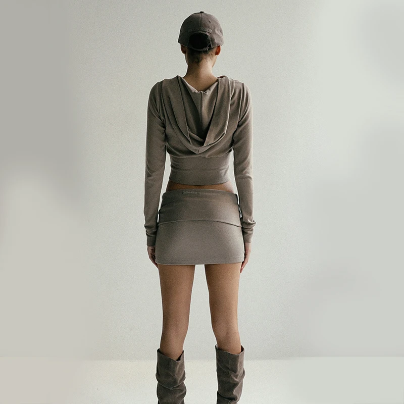 Badblood Zipper Hoodie for Women's New Collection with Exposed Umbilical and Sexy Embroidered Short Hoodie 2