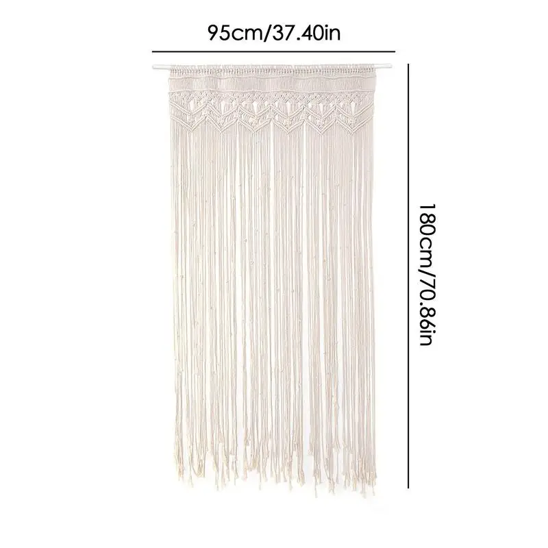 95x180cm Hand-woven Macrame Cotton Door Curtain Tapestry Wall Hanging Art Tapestry Boho Decoration Bohemia Wedding Backdrop tapestry decorations wall hanging garland