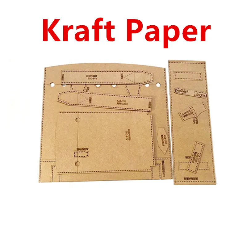Leather Craft Template Sewing Template 1Set Handmade Fashion Large Capacity Tote Bag Handbag Sewing Pattern Leather Craft DIY Kraft Paper Sewing Template 27*21cm leather craft template sewing template