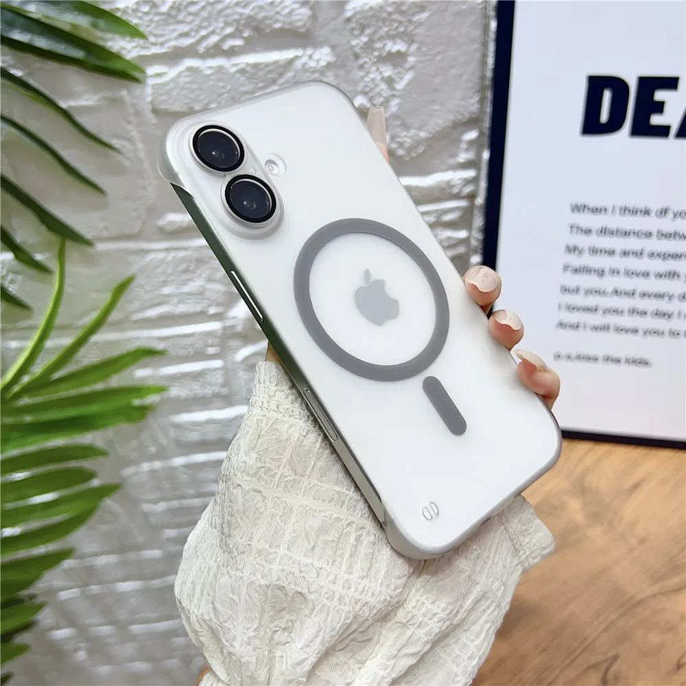 Frameless Slim Magnetic Frosted Matte Case with Transparent Lens Cover