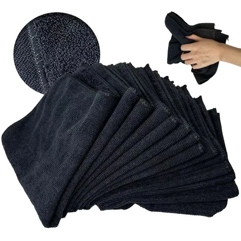 Premium Microfiber Salon Towels Black Absorbent for Hair Stylist Bleach Proof Hair Towel for home hotel beauty salon Towel 3