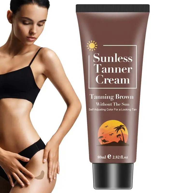 80ml Summer Fast Tanning Cream Skin Self Tanning Cream Sunless Self Tanner Natural Glow Body Bronzer Easy Use Bronzing Lotion
