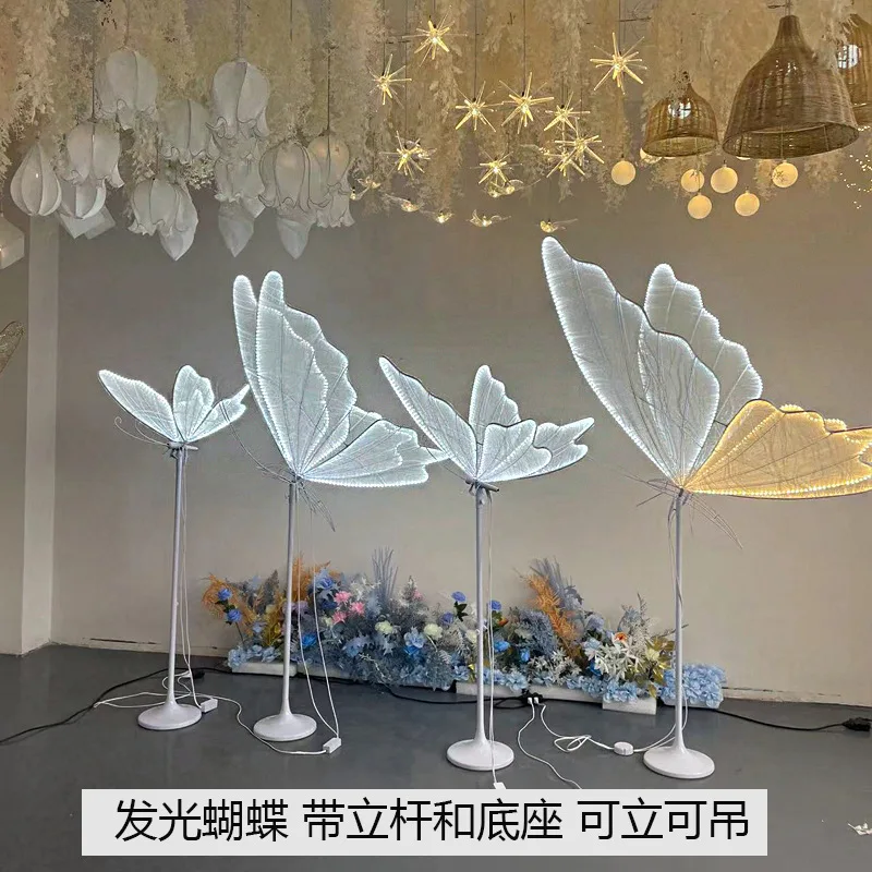 Luminous Butterfly Wings for Wedding, Pendant Ceiling Decoration, Stage Chandelier, T Stage, Road Guide, Event Party