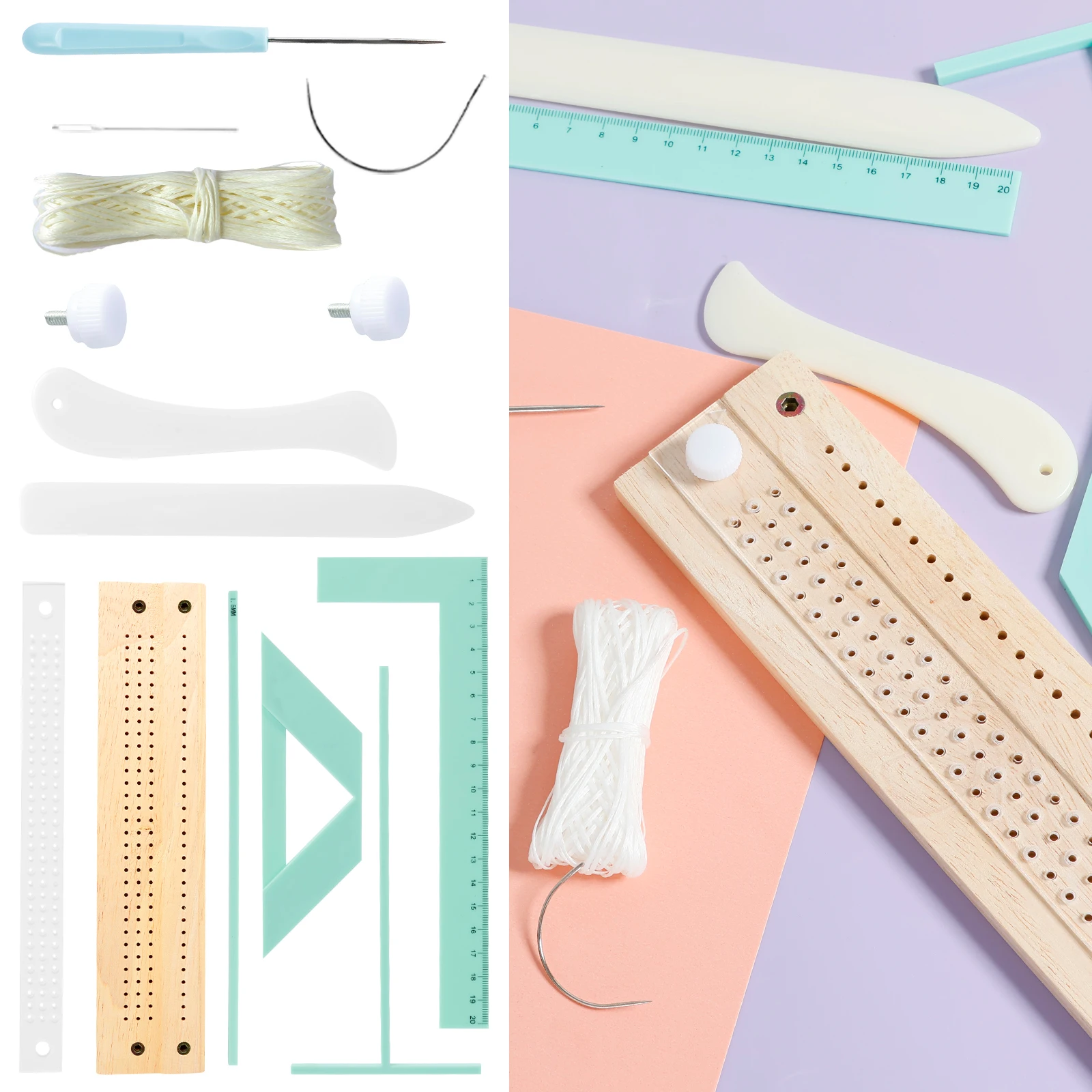 Bookbinding Scrapbooking Tool Plastic Positioner Ruler for Efficient Production Binding Device for Handbook