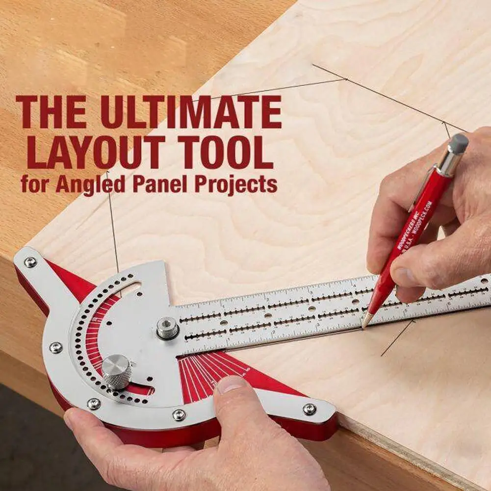 

YOUZI 10/15/20 Inches Woodworkers Edge Ruler Protractors High Precision Angles Measure Tool Carpenter Tools