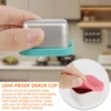 4Pcs 6oz Snack Container Stainless Steel Snack Container Sauce Box with Silicone Lids Leakproof Stackable Food Storage Container 3