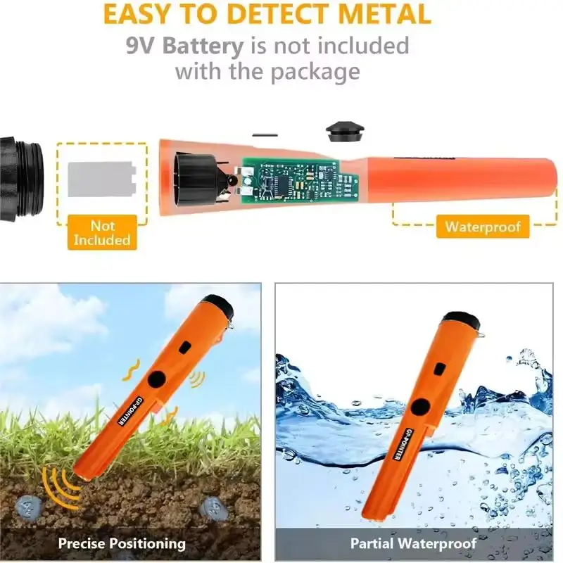 GP-pointer Hand-held Metal Detector Waterproof Outdoor Harsh Environment Treasure Hunt Metal Silver Copper metal detector
