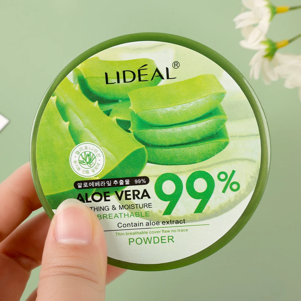 99% Aloe Vera Face Powder Smoothing Pressed Powder Waterproof Moisturizing Concealer Brighten Foundation Face Makeup Cosmetic For pressed powder foundation,setting powder,concealer powder,face powder,compact powder