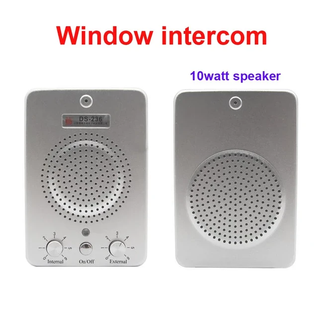 New metal 10w Window interphone Audio Record Intercom Interphone  Speaker,Dual-Way Bank Office Store Station Window Microphone