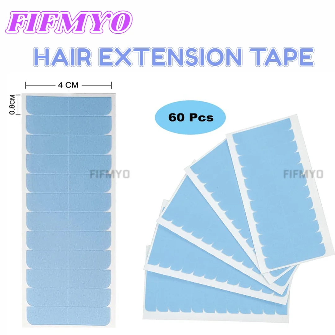 60pcsHairExtensionTapeTabsDoubleSidedExtensionTapesForReplacementHairpieceWaterproof